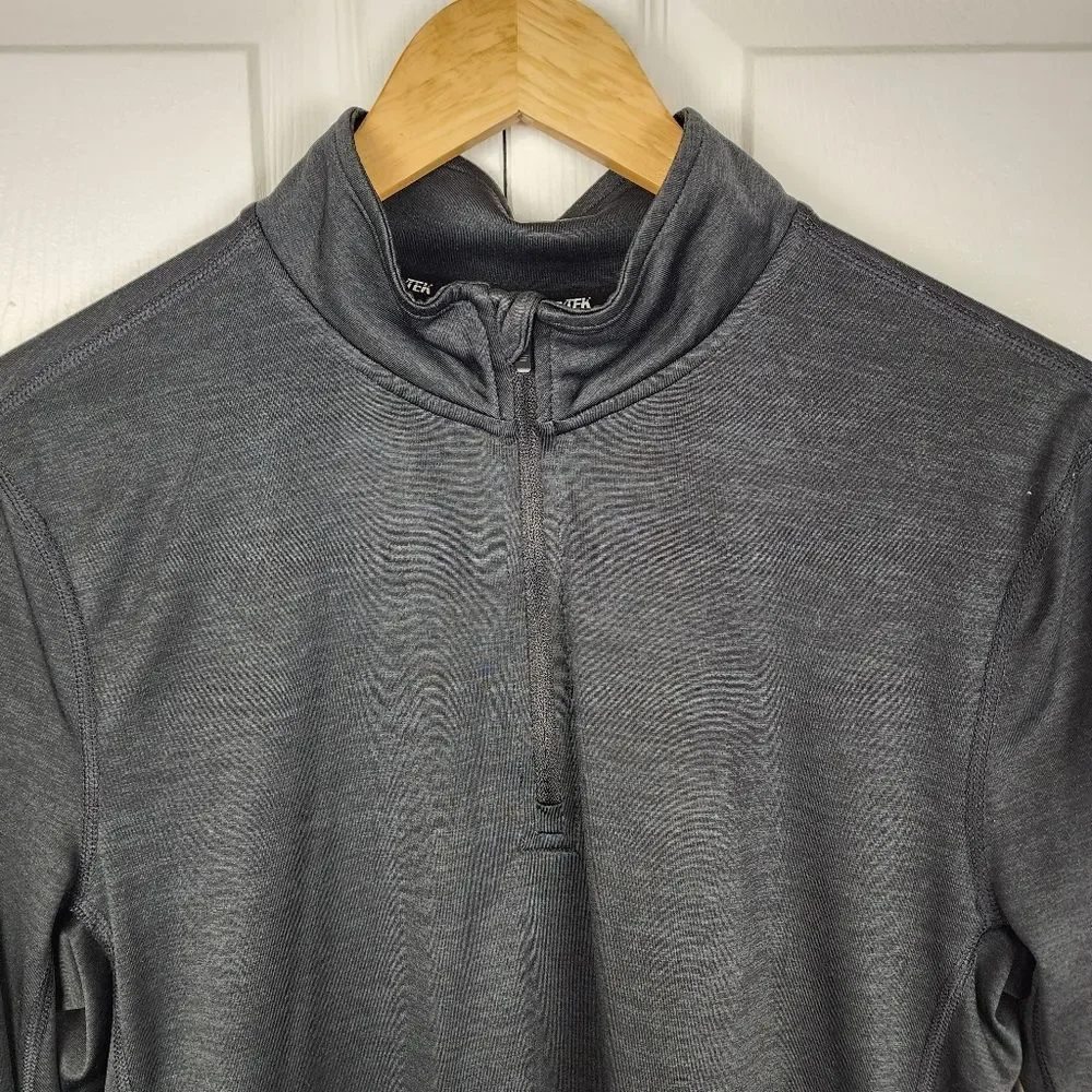 Tek Gear DryTek Men Top Running Layering Shirt 1/4 Zip Pullover Charcoal - Picture 9 of 14
